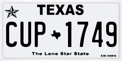 TX license plate CUP1749