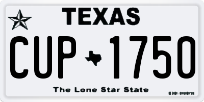 TX license plate CUP1750