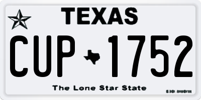 TX license plate CUP1752