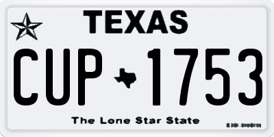 TX license plate CUP1753