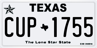 TX license plate CUP1755