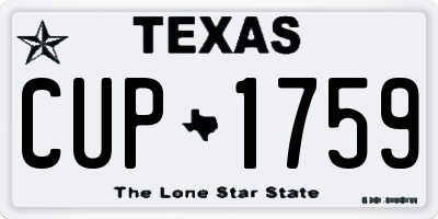 TX license plate CUP1759