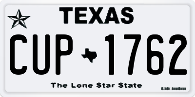 TX license plate CUP1762