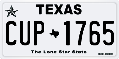 TX license plate CUP1765
