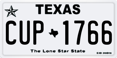 TX license plate CUP1766