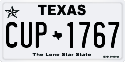 TX license plate CUP1767