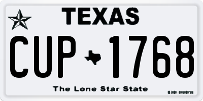 TX license plate CUP1768