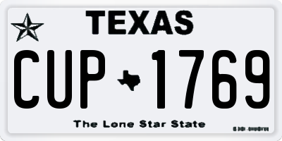 TX license plate CUP1769