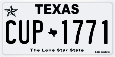 TX license plate CUP1771