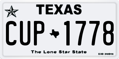 TX license plate CUP1778