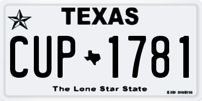 TX license plate CUP1781