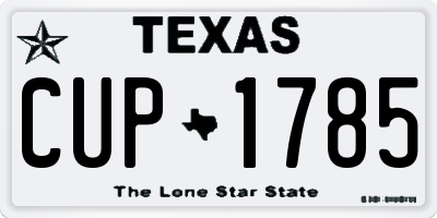 TX license plate CUP1785