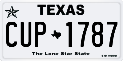 TX license plate CUP1787