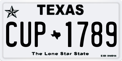 TX license plate CUP1789