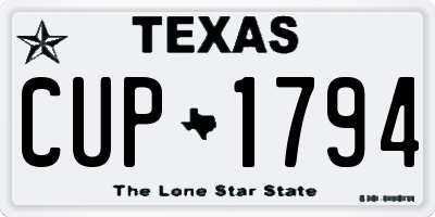 TX license plate CUP1794