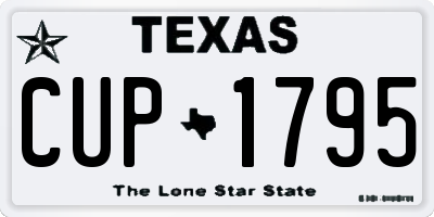 TX license plate CUP1795