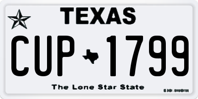TX license plate CUP1799