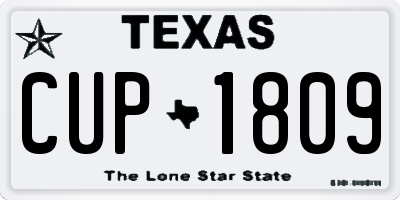 TX license plate CUP1809