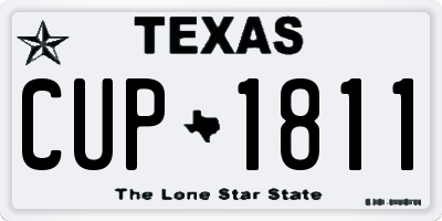 TX license plate CUP1811