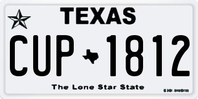 TX license plate CUP1812