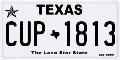 TX license plate CUP1813