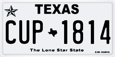TX license plate CUP1814
