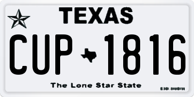 TX license plate CUP1816