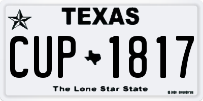 TX license plate CUP1817
