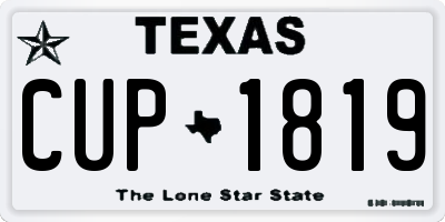 TX license plate CUP1819