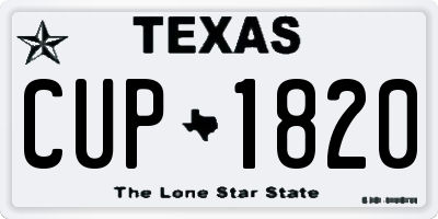 TX license plate CUP1820