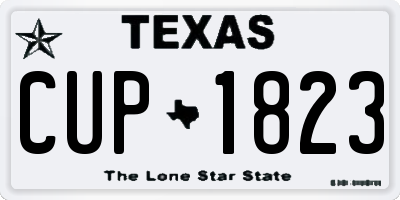 TX license plate CUP1823