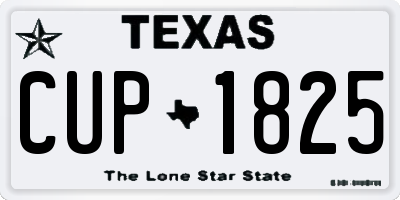 TX license plate CUP1825