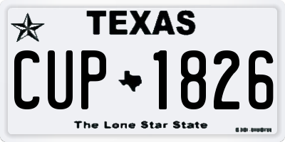 TX license plate CUP1826