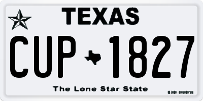 TX license plate CUP1827