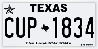 TX license plate CUP1834