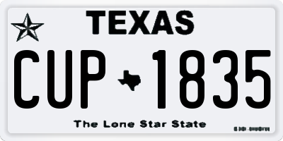 TX license plate CUP1835