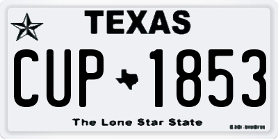 TX license plate CUP1853