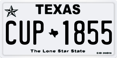 TX license plate CUP1855