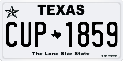 TX license plate CUP1859