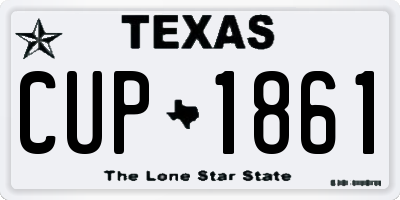 TX license plate CUP1861