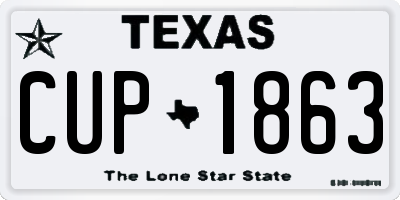 TX license plate CUP1863