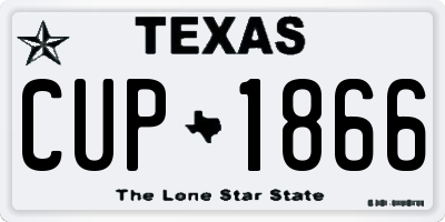 TX license plate CUP1866