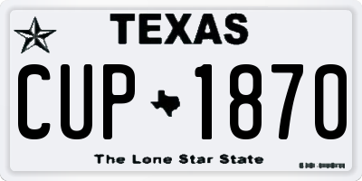 TX license plate CUP1870
