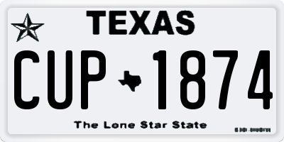 TX license plate CUP1874