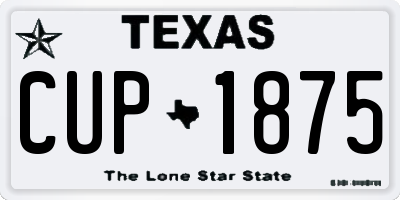 TX license plate CUP1875