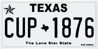 TX license plate CUP1876