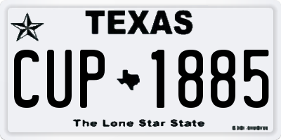 TX license plate CUP1885