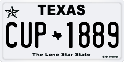TX license plate CUP1889