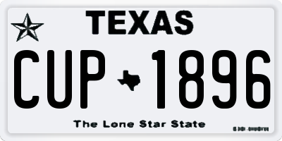 TX license plate CUP1896