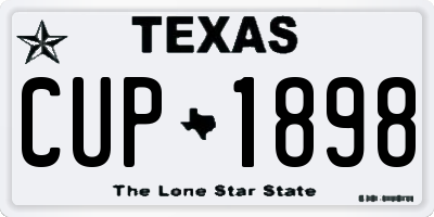 TX license plate CUP1898